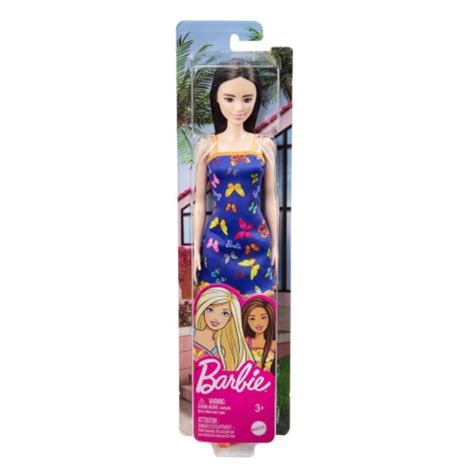 Boneca Barbie Fashion Básica Vestido Azul Borboletas Mattel T7439hbv06 Ri Happy