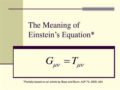 Ppt The Meaning Of Einsteins Equation Powerpoint Presentation Free