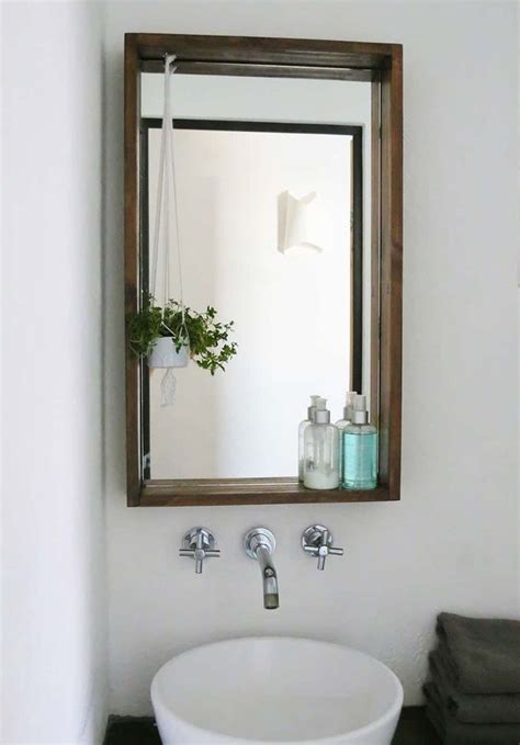Handmade Shelf Bathroom Mirror Rustic Oak Large Small Dark Etsy In 2020 Bathroom Mirror