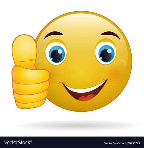 Thumb Up Emoticon Yellow Cartoon Sign Facial Vector Image Hot Sex Picture