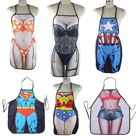 Pc Bbq Party Apron Multicolor Sexy Cooking Aprons Funny Novelty Naked