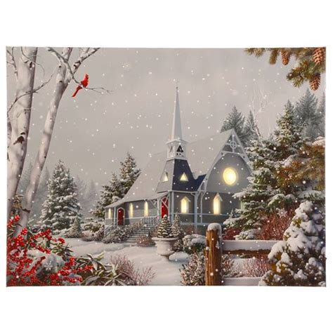 Church Lighted Print By Raz Imports Montana Gift Corral Merry Christmas What Is Christmas