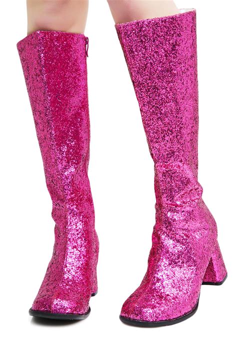 Pink Go Go Glitter Boots Dolls Kill
