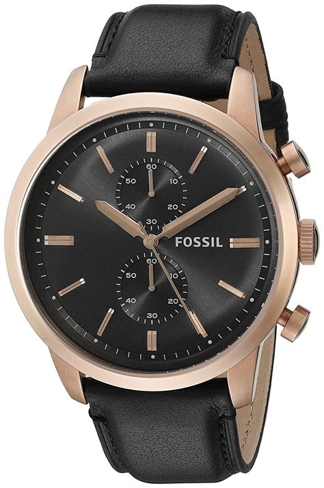 Fossil Mens Fs5097 Townsman Chronograph Rose Gold Tone Stainless Steel
