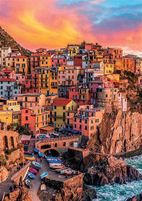 The beautiful coastline of cinque terre, liguria. Comprar Puzzle Educa Manarola, Cinque Terre, Italia de 300 ...