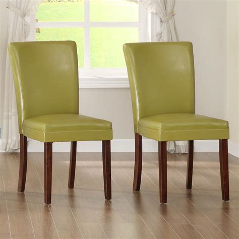 Leather dining chairs from the uk's best dining chair supplier. HomeSullivan Chartreuse Yellow Parsons Dining Chair (Set ...