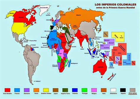 Representa En Un Mapa Planisferio Los Imperios Coloniales Antes De La