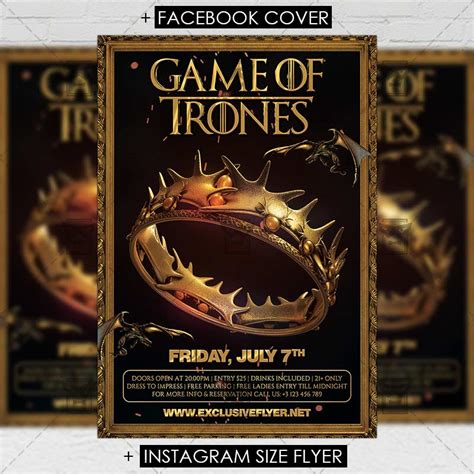 Game Of Thrones Night Premium A5 Flyer Template