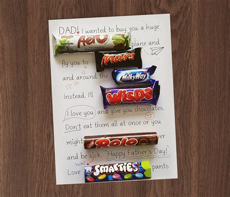 Fathers Day Gift Personalised Present Candygram Choc NOT Included Birthday Presents