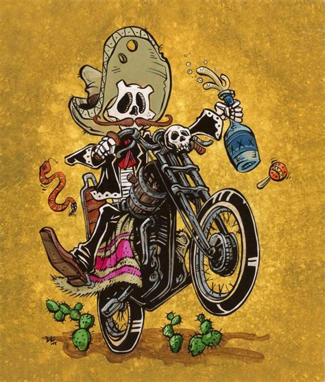 Day Of The Dead David Lozeau Art Bike Art Motorcycle Art