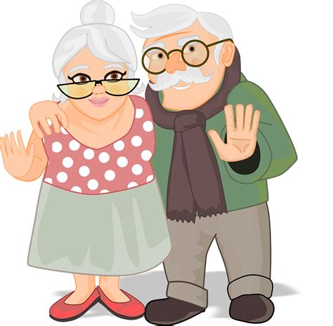 yaşlı Çift büyükanne ve büyükbaba pixabay da ücretsiz vektör grafik