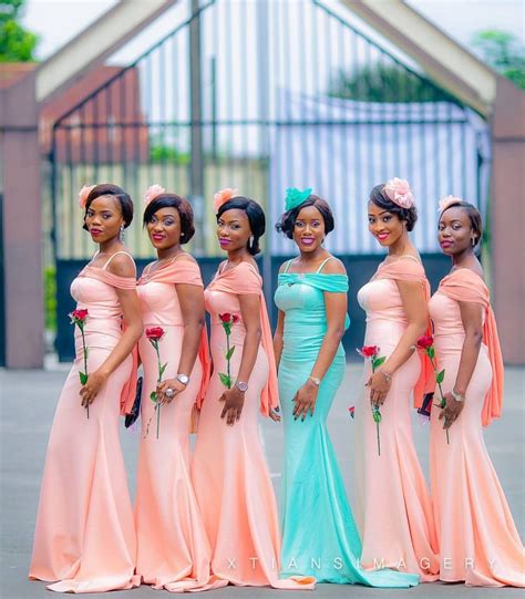 Nigerian Bridesmaid Dresses African Bridesmaids Mermaid Long Bridesmaid Dresses Nigerian
