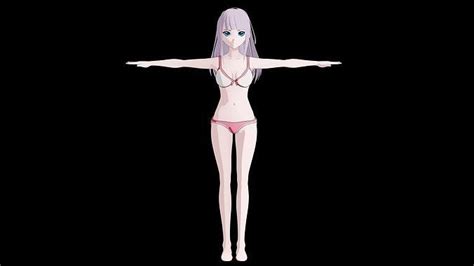 3d Model Anime Girl Vr Ar Low Poly Cgtrader