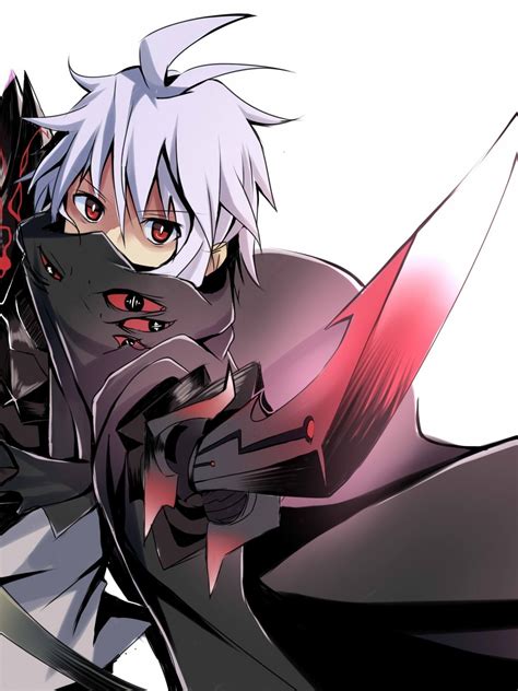 Download 1536x2048 Anime Boy Demon Weapon White Hair