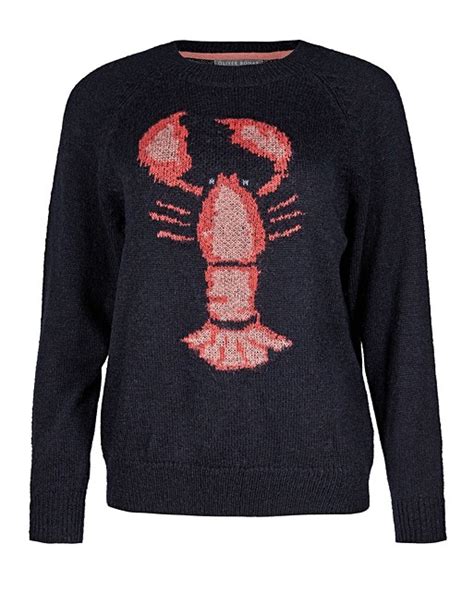 International shipping and returns available. Lobster Motif Navy Knitted Jumper | Oliver Bonas
