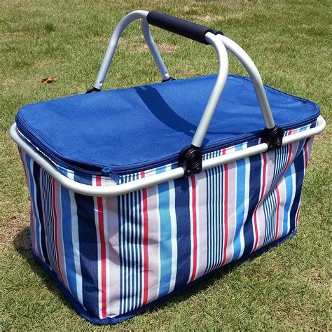Collapsible Ultra Size Insulated Picnic Basket For Outdoor Picnic Or