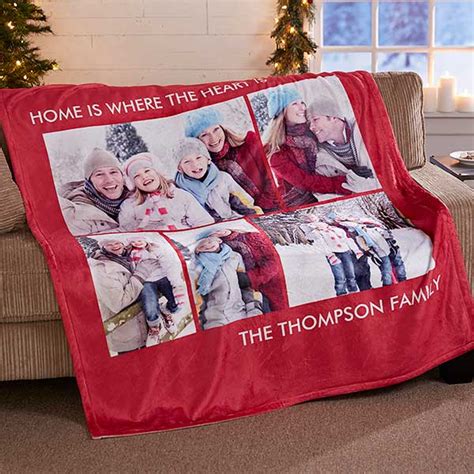 Personalized Photo Fleece Blankets Picture Perfect 5 Photos