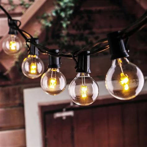 25ft G40 Globe Bulb String Lights With 25 Clear Ball Vintage Bulb