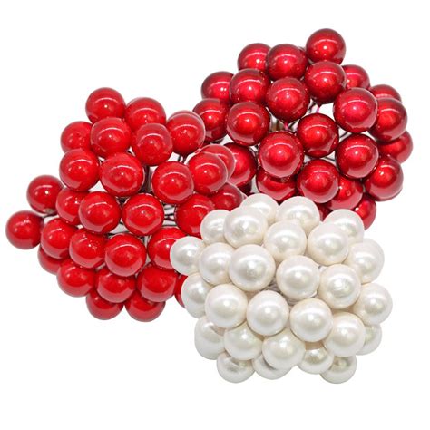 100pcs lot mini plastic fake small berries artificial flower fruit stamens cherry pearl wedding