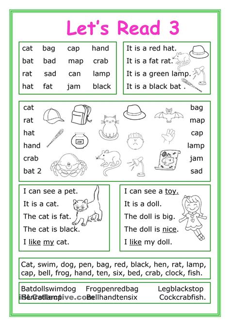 Learning To Read Worksheets Pdf Kidsworksheetfun