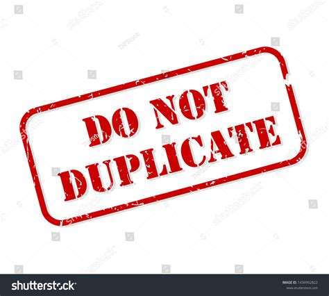 Do Not Duplicate Red Rubber Stamp Vector De Stock Libre De Regal As