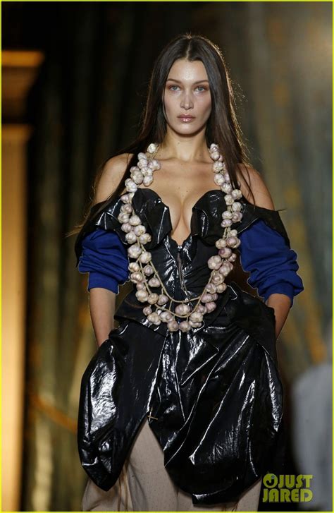Bella Hadid Wears Sheer Dress With A Dagger For Vivienne Westwoods Paris Runway Show Photo