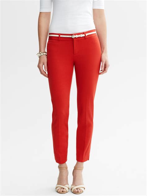 Banana Republic Sloan Fit Slim Ankle Pant In Red Tomato Paste Lyst
