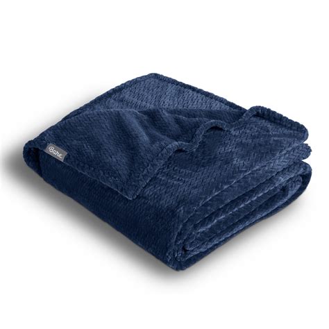 Bare Home Microplush Fleece Textured Blanket Plush Ultra Soft Kingcal King Dark Blue
