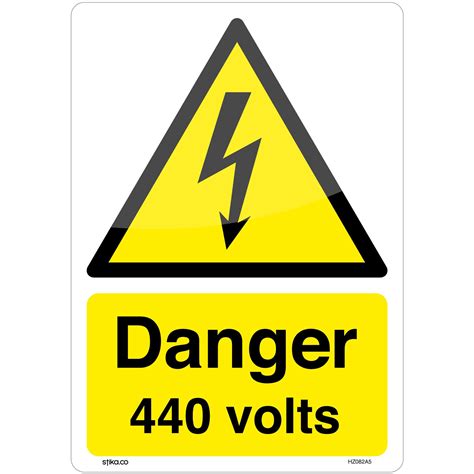 Danger 440 Volts Sign Self Adhesive Vinyl Sticker Safety 440v In A4 A5