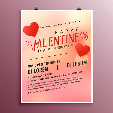 Happy Valentines Day Party Greeting Flyer Template Download Free