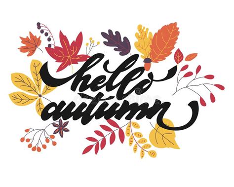 Hello Autumn Hand Drawn Calligraphy And Brush Pen Lettering Design
