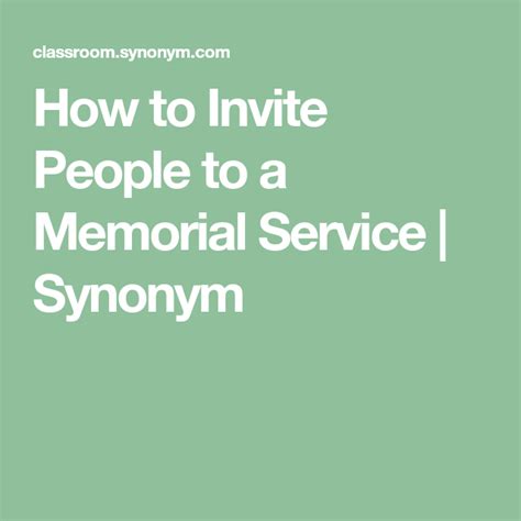 How to Invite People to a Memorial Service | Synonym | Memories ...