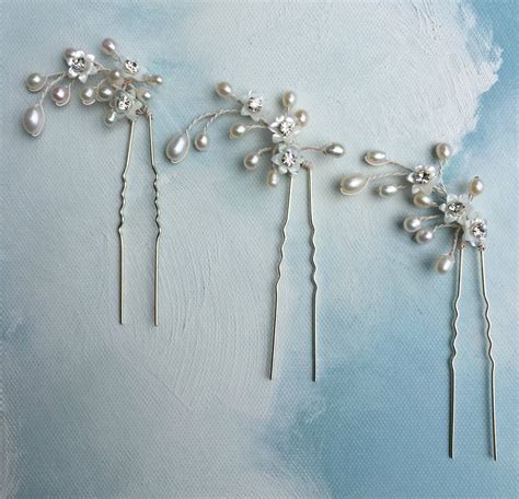 Delicate Set Of Three Hair Pins By Heirlooms Ever After