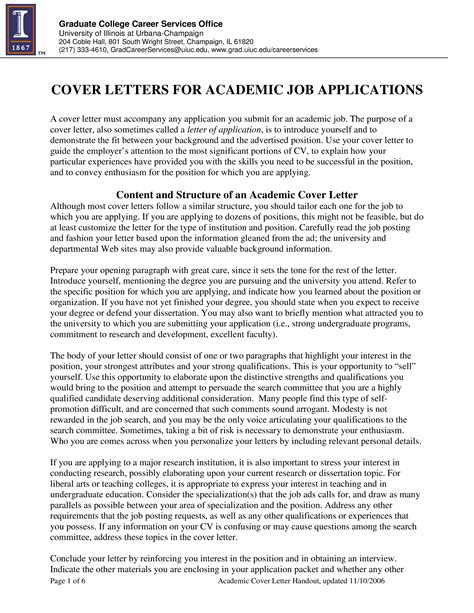 Kostenloses Sample Academic Job Cover Letter