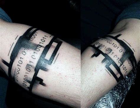 30 Binary Tattoo Designs For Men Coded Ink Ideas Around Arm Tattoo