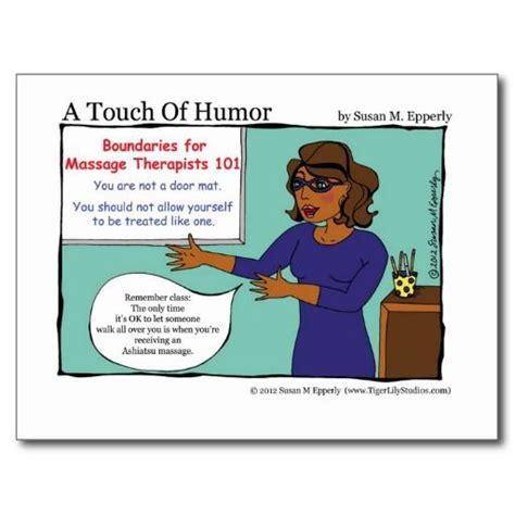 A Touch Of Humor Massage Therapists Boundaries Postcard Zazzle Humor Massage Therapist