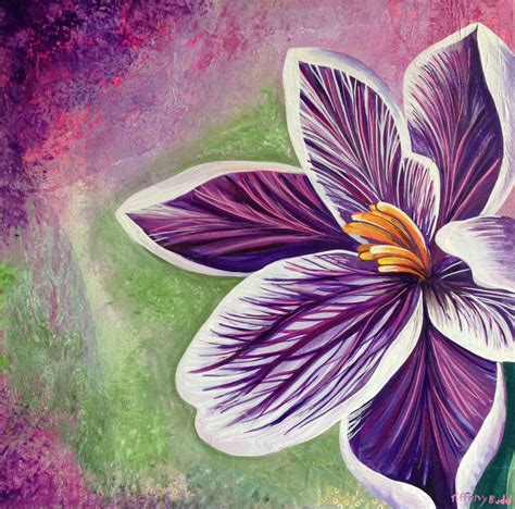 Close Up Crocus 2015 Acrylic Painting By Tiffany Budd Painting