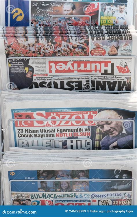 International Newspaper Turkish Newspapers Editorial Stock Image