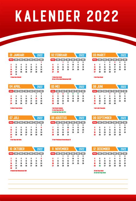 Calendar 2022 Indonesia Vector Art Icons And Graphics For Free Download