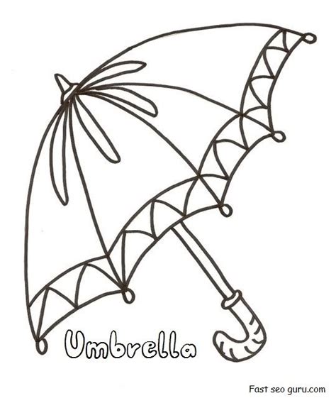 printable umbrella coloring  pages  preschool   umbrella coloring page umbrella