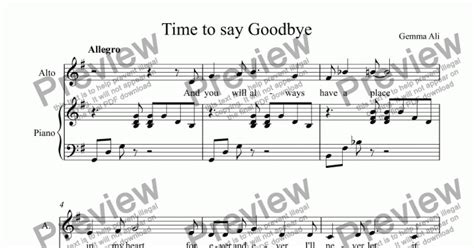 time to say goodbye download sheet music pdf file