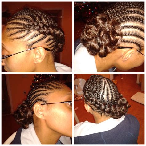 Cornrow Styles Side Braid And Pin Up Black Hair Updo Hairstyles