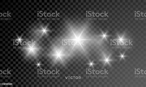 Star Shine Glow Sparks Bright Sparkle With Lens Flare Effect Vector