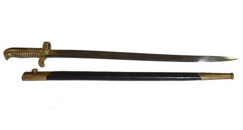 Original Civil War ‘zouave Saber Bayonet With Leather Scabbard — Horse