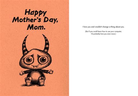 Computer Illiterate Funny Mothers Day Card By Bald Guy Greetings