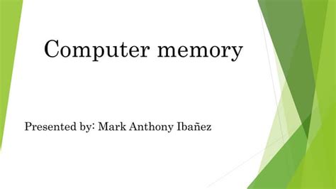 Computer Memory Ppt