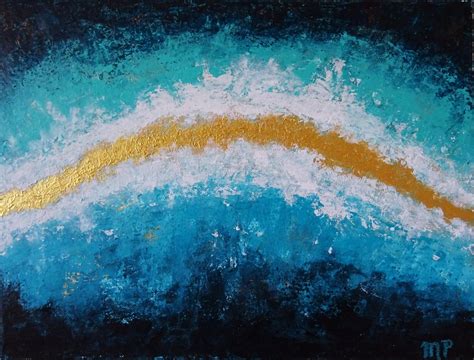 Golden Rainbow Acrylic Painting Etsy