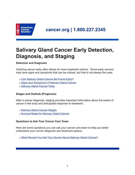 Salivary Gland Cancer Early Detection Diagnosis And Staging Detection