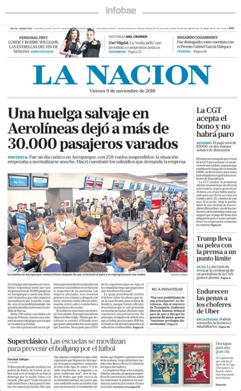 La Nación Argentina Viernes 9 De Noviembre De 2018 Infobae