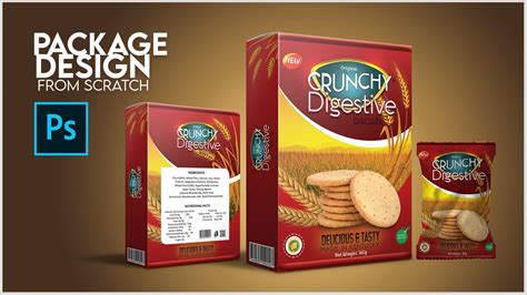 Product Package Design From Scratch Crunchy Digestive Biscuit